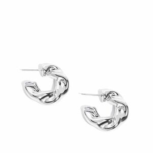Paparazzi Twisted Talent Silver Hoop Earrings Fashion Jewelry